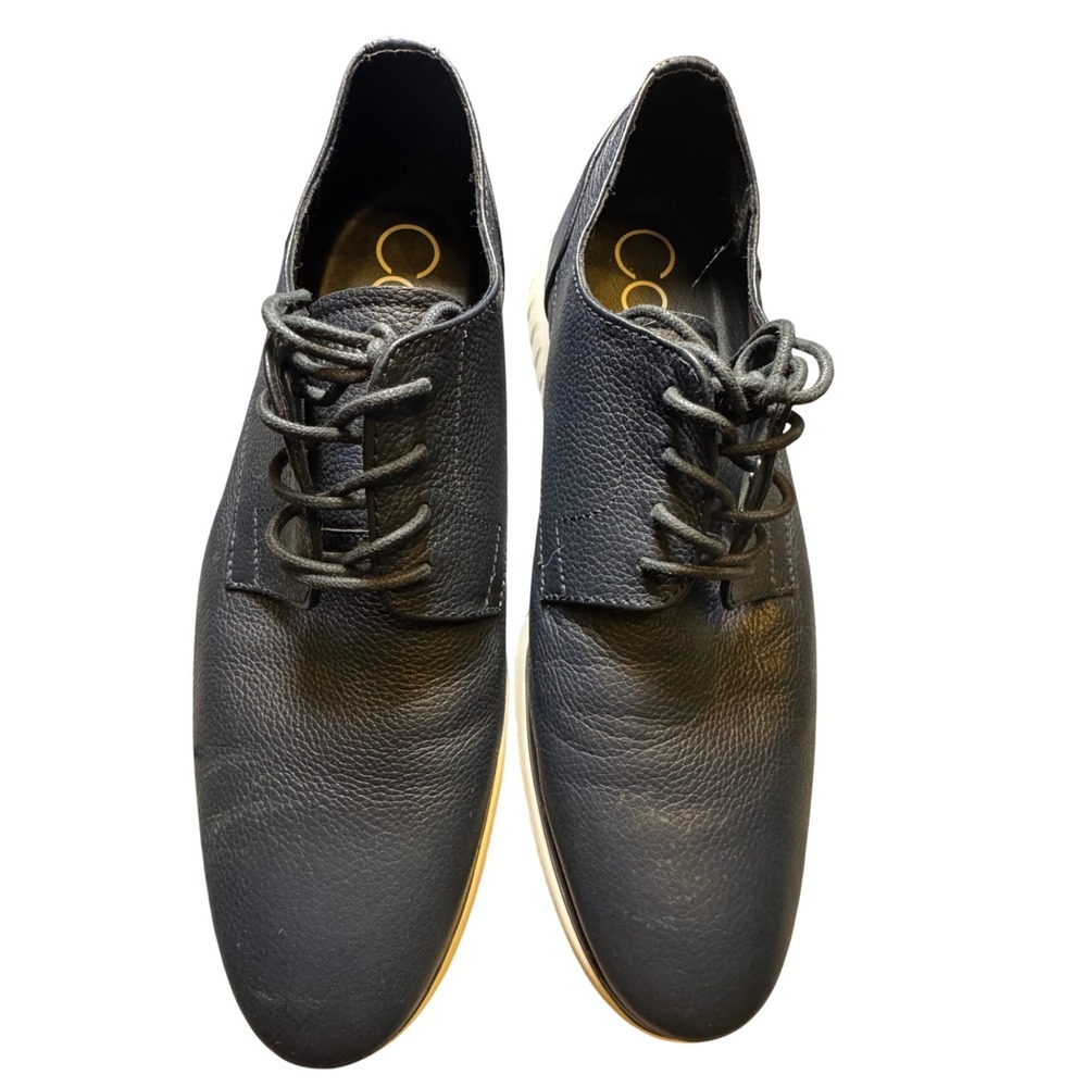 Calvin Klein Teodor Navy Blue Pebbled Leather Lace Up Sneakers Mens 10 34F2049